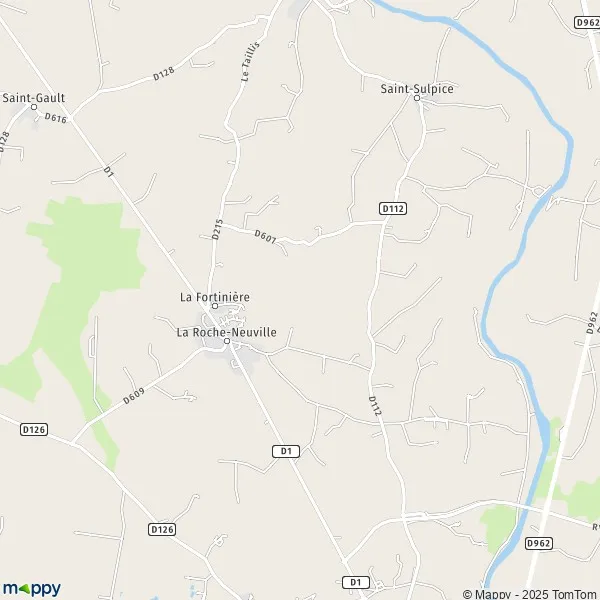 Map La RocheNeuville map of La RocheNeuville (53200) and practical